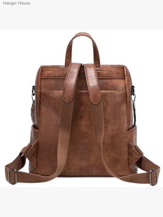 Vegan Leather Fashion Backpack Purse for Women Travel Laptop Bookbag main image 7